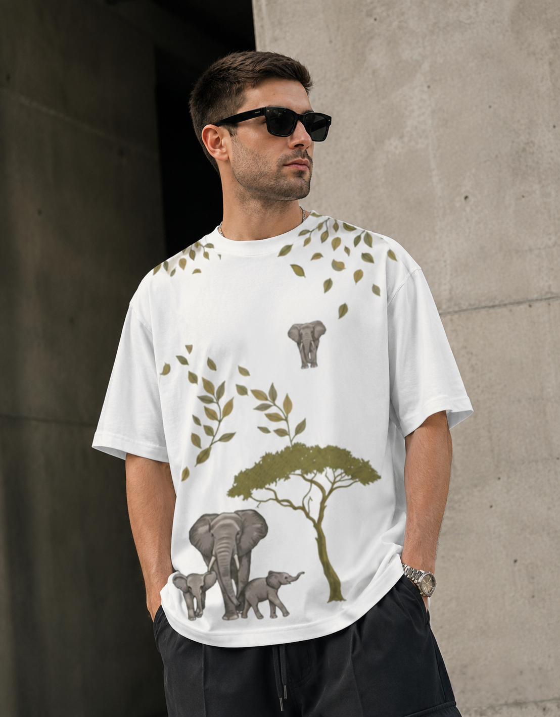 Premium Elephant Oversized T-Shirt