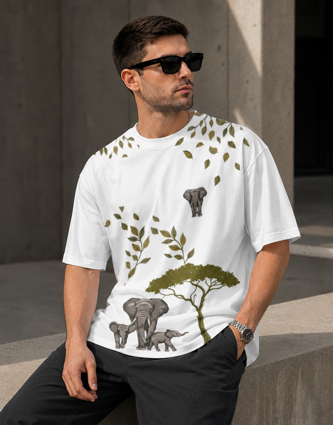 Premium Elephant Oversized T-Shirt