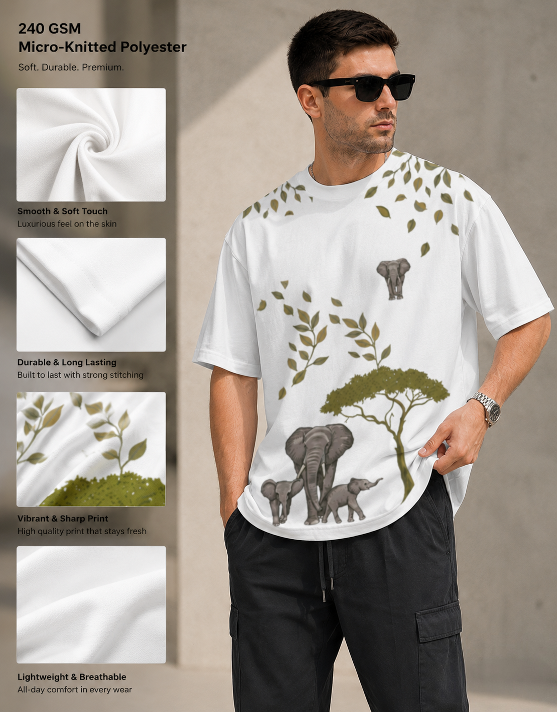 Premium Elephant Oversized T-Shirt