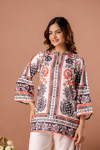 Short White Kurti for Women with Dupatta & Bottomwear