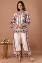 Short White Kurti for Women with Dupatta & Bottomwear
