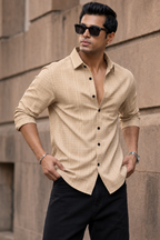 Men’s Textured Checkered Full Sleeve Shirt
