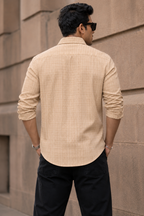 Men’s Textured Checkered Full Sleeve Shirt