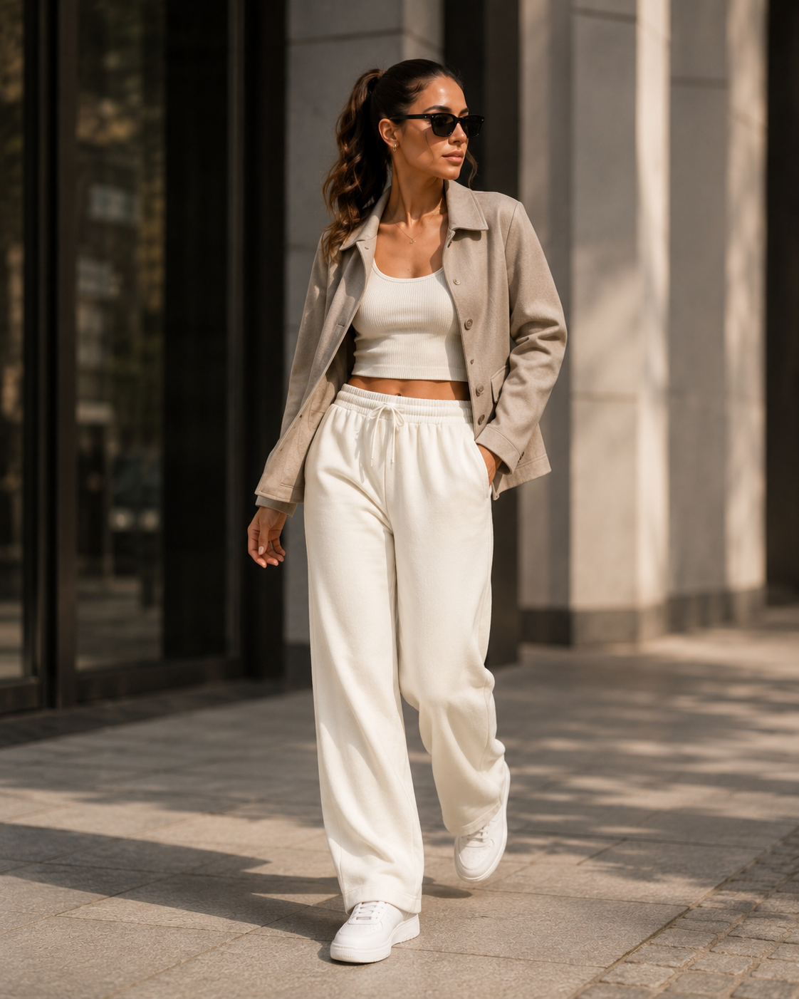 Unisex White Sweatpants