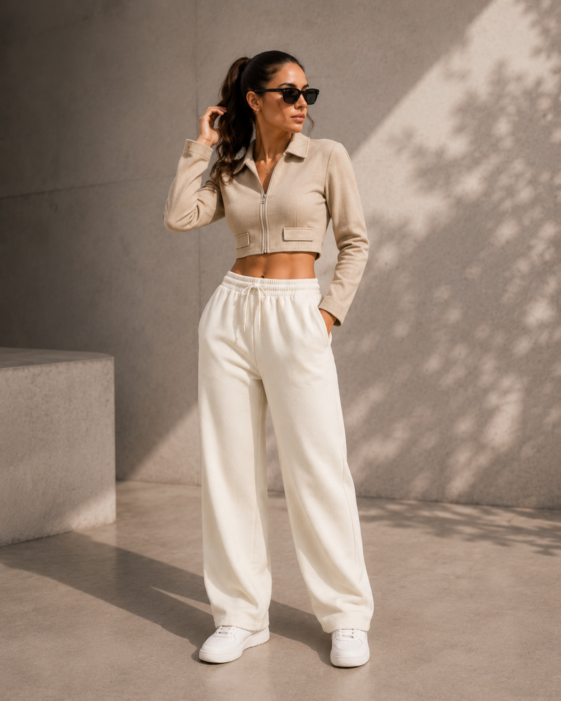 Unisex White Sweatpants