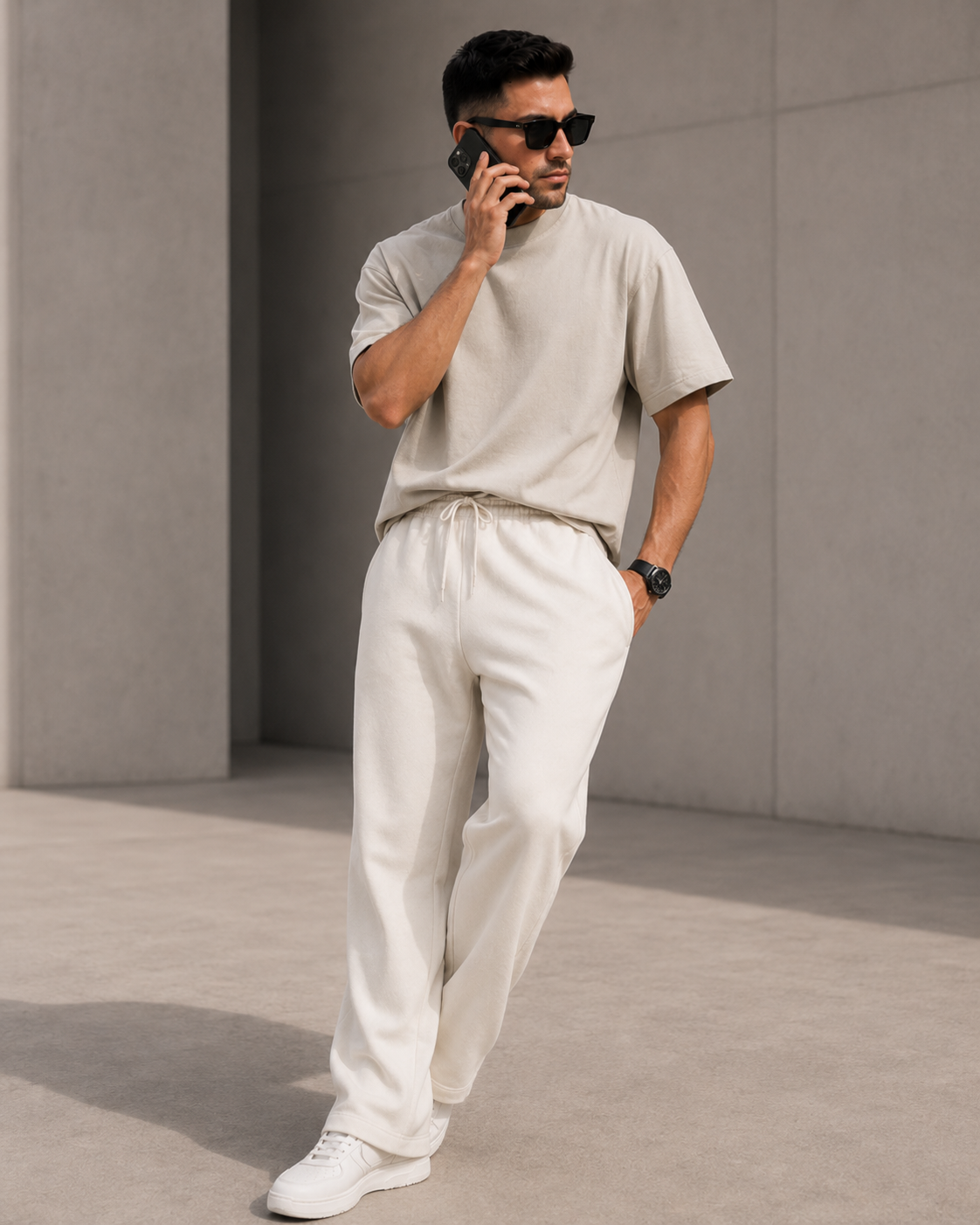 Unisex White Sweatpants