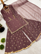 Georgette  Women Kurti With Dupatta & Bottomwear