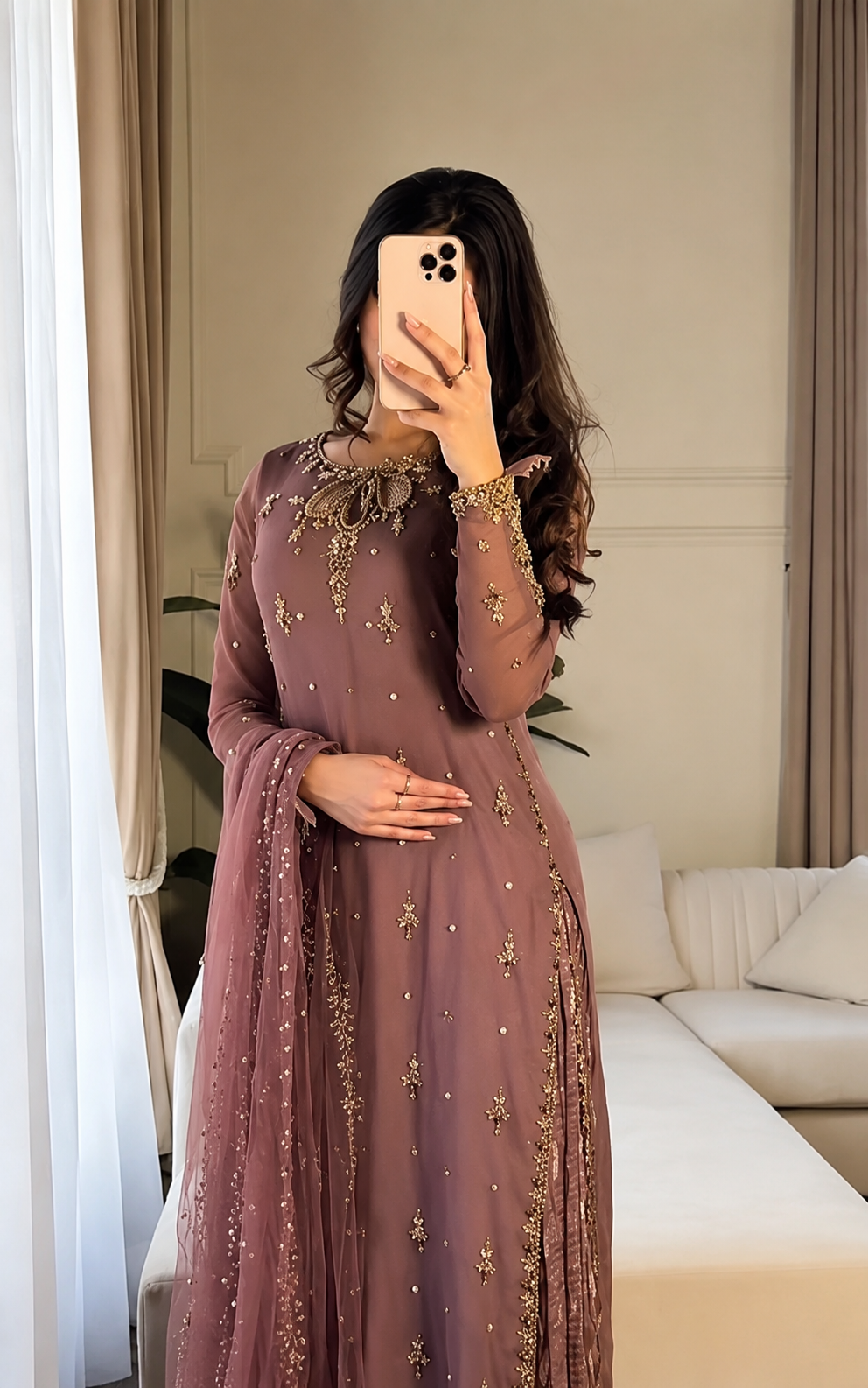 Georgette  Women Kurti With Dupatta & Bottomwear
