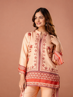 Short Peach Color Kurti For Women