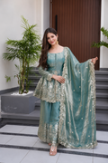 Fancy Designer Fandy Silk Kurti ,Bottom & Dupatta Set